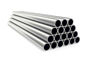 Metal pipes isolated on white background, 3d illustration